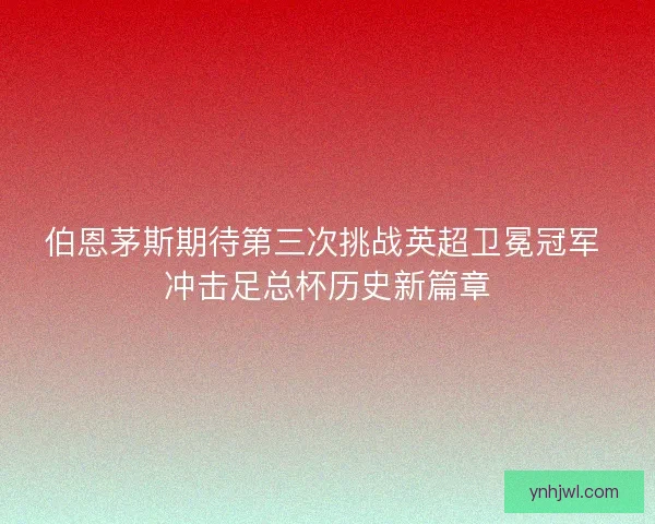 伯恩茅斯期待第三次挑战英超卫冕冠军 冲击足总杯历史新篇章